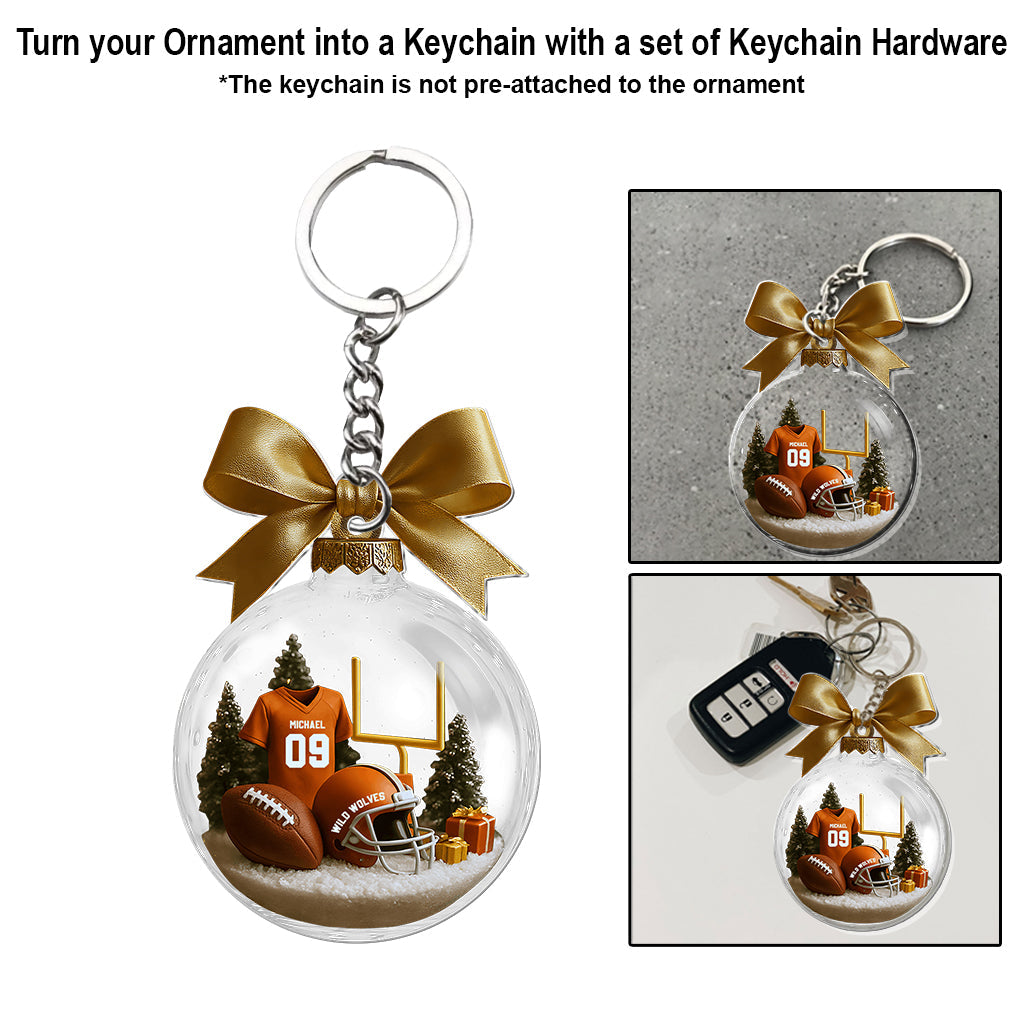Football Season Is Coming - Personalized Football Transparent Ornament