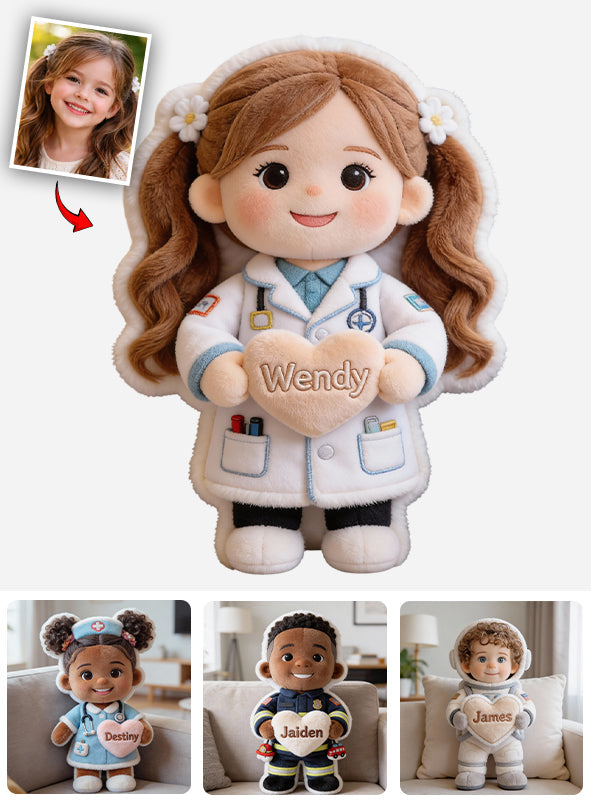 Custom Any Photo Dream job - Personalized Kid Faux Fur Shaped Pillow