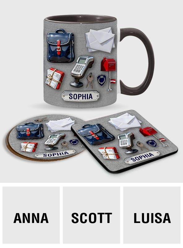 Le facteur le plus correct du monde - Mug et sous-verre personnalisés pour facteur