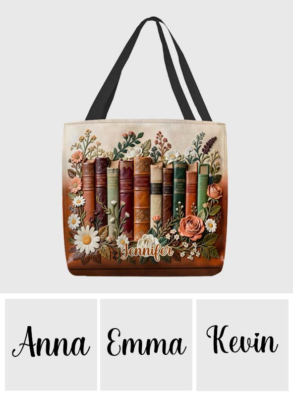 Einfach ein Mädchen, das Bücher liebt – personalisierte Büchertasche