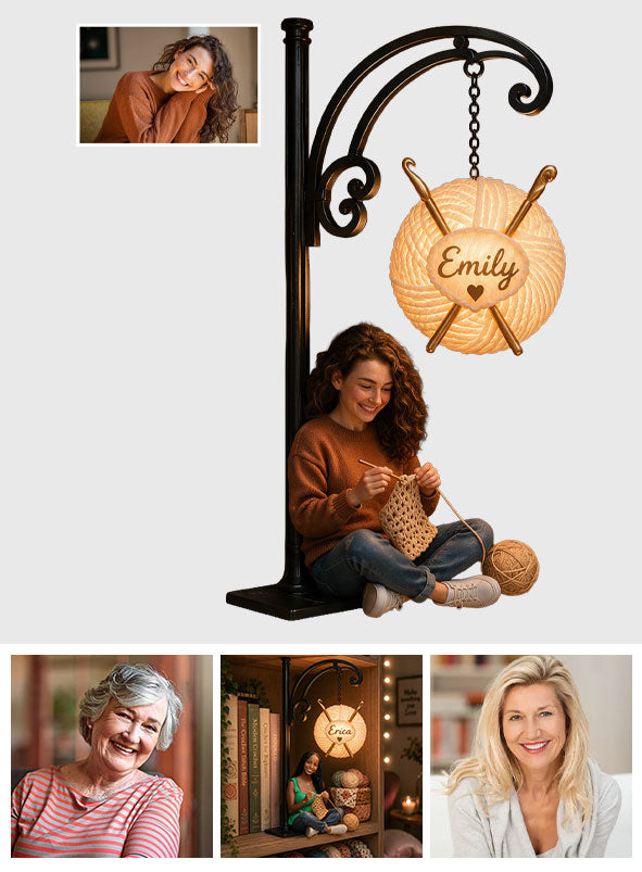 Love Crocheting - Personalized Crocheting Bookshelf Lamp