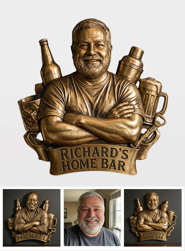 Custom Bar - Personalized Real Men 3D Printed Cut Metal Sign