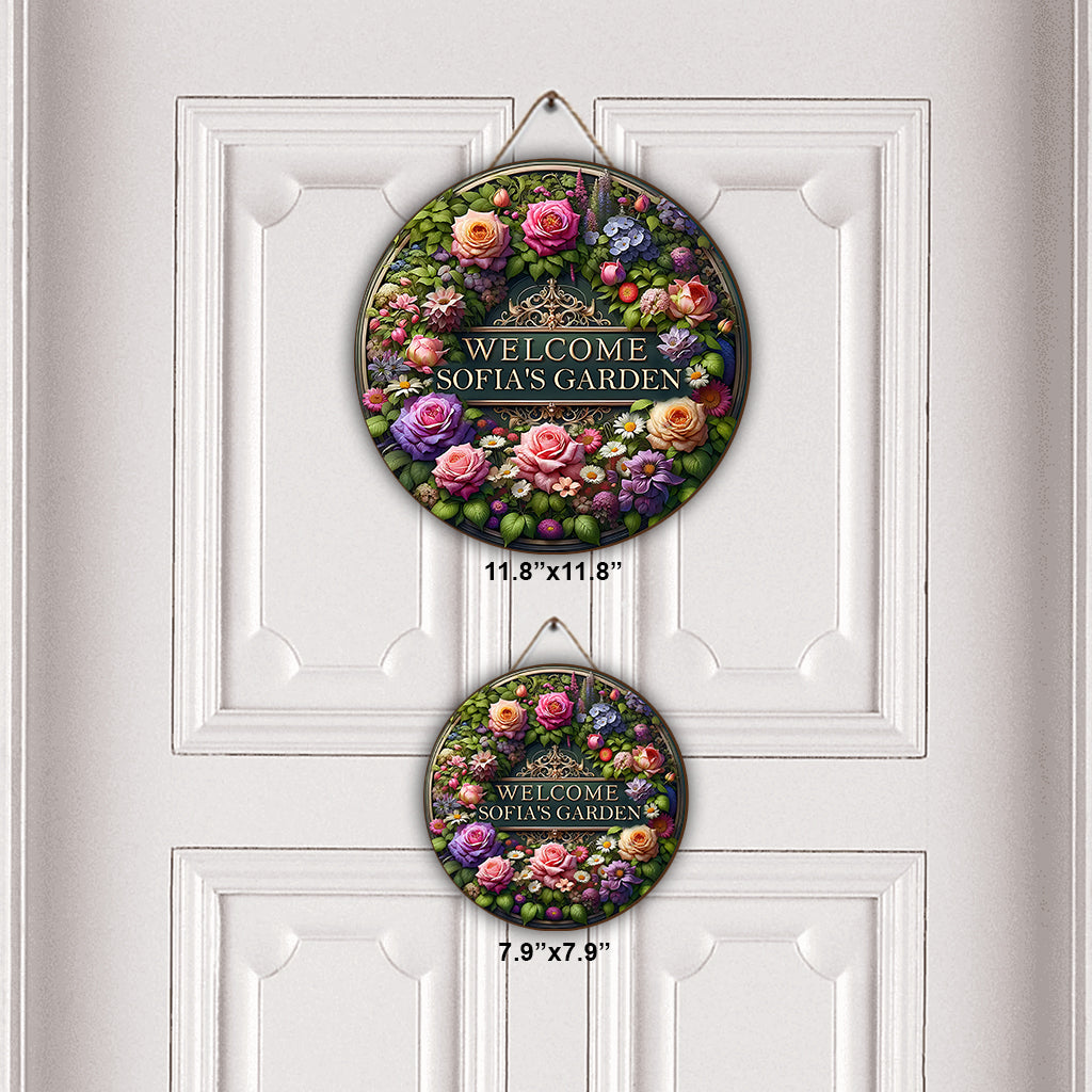 Welcome To My Garden - Personalized Gardening Round Wood Sign