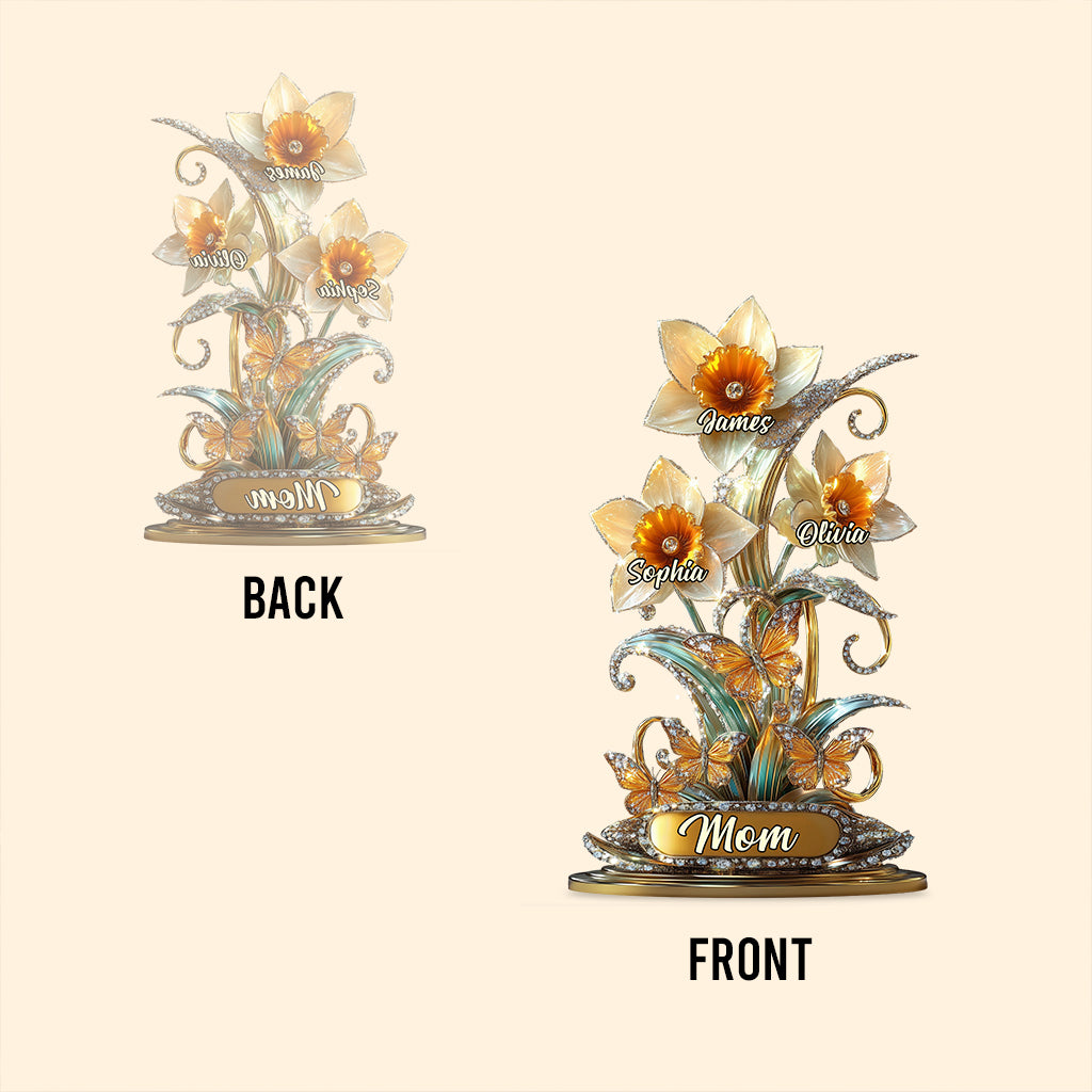 Beautiful Garden Gift For Mom, Grandma - Personalized Mother Custom Shaped Acrylic Plaque