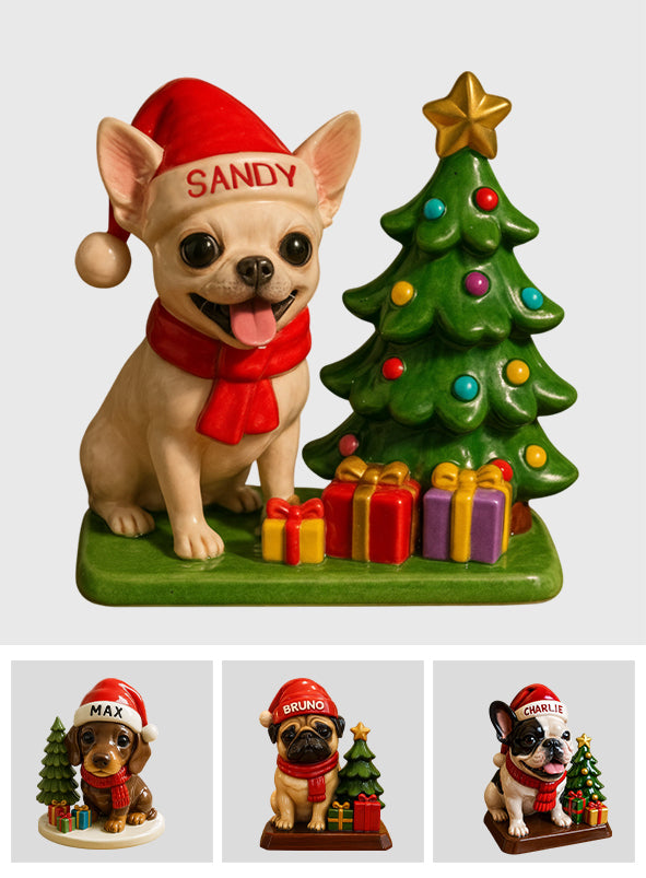 Noël pour chiens - Plaque acrylique personnalisée en forme de chien