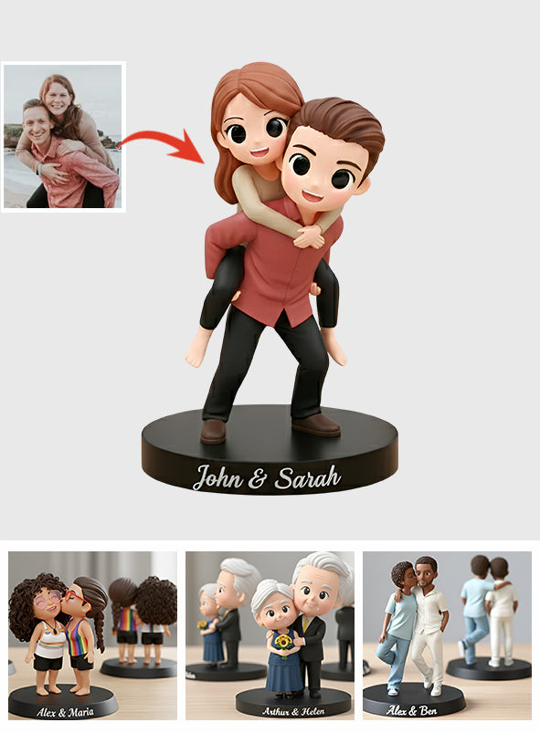 Loving Memories Keepsake - Personalized Couple Custom Made 3D Minifigure