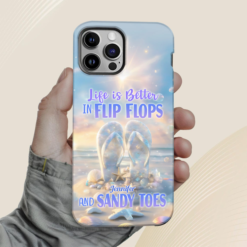 Life Is Better With Flipflops - Personalized Sea Lover Full Print Phone Case