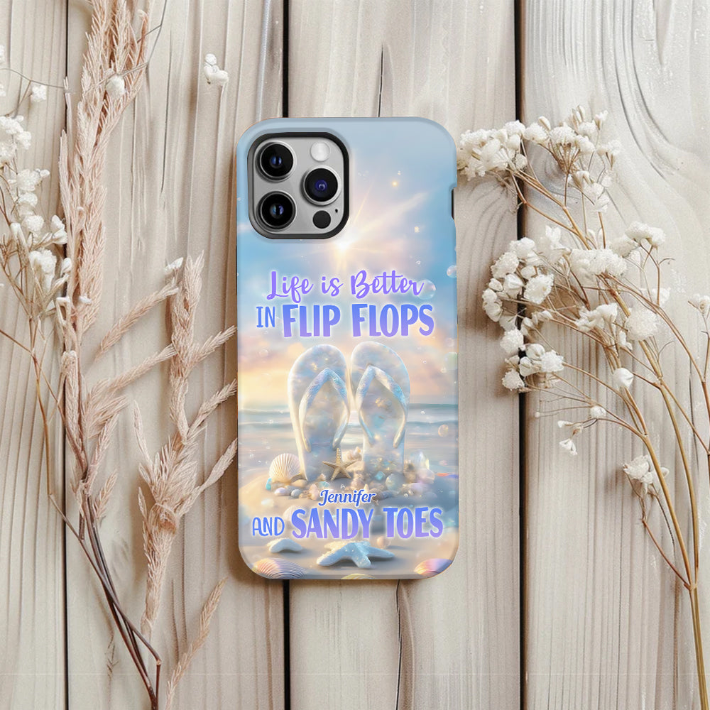 Life Is Better With Flipflops - Personalized Sea Lover Full Print Phone Case