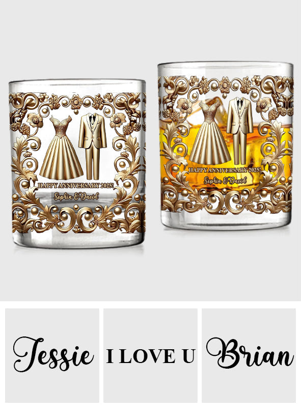 Unique Gift For Him, Couple Anniversary Gift - Personalized Couple Whiskey Glass