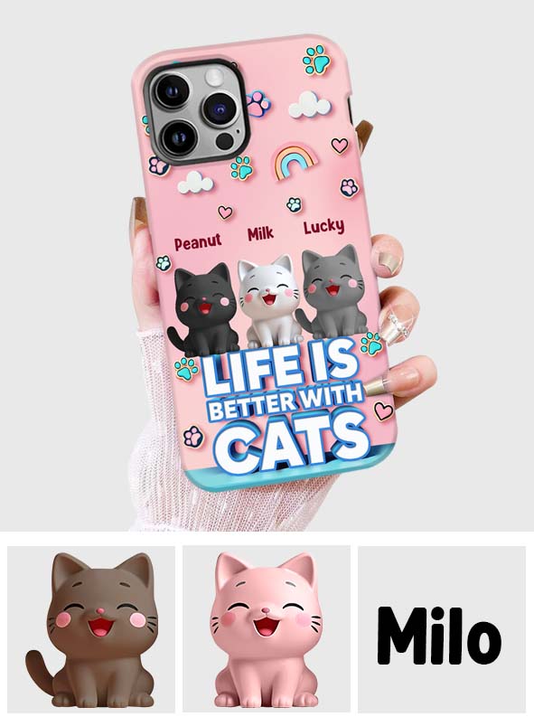 Life Is Better With A Cat - Personalized Cat Full Print Phone Case