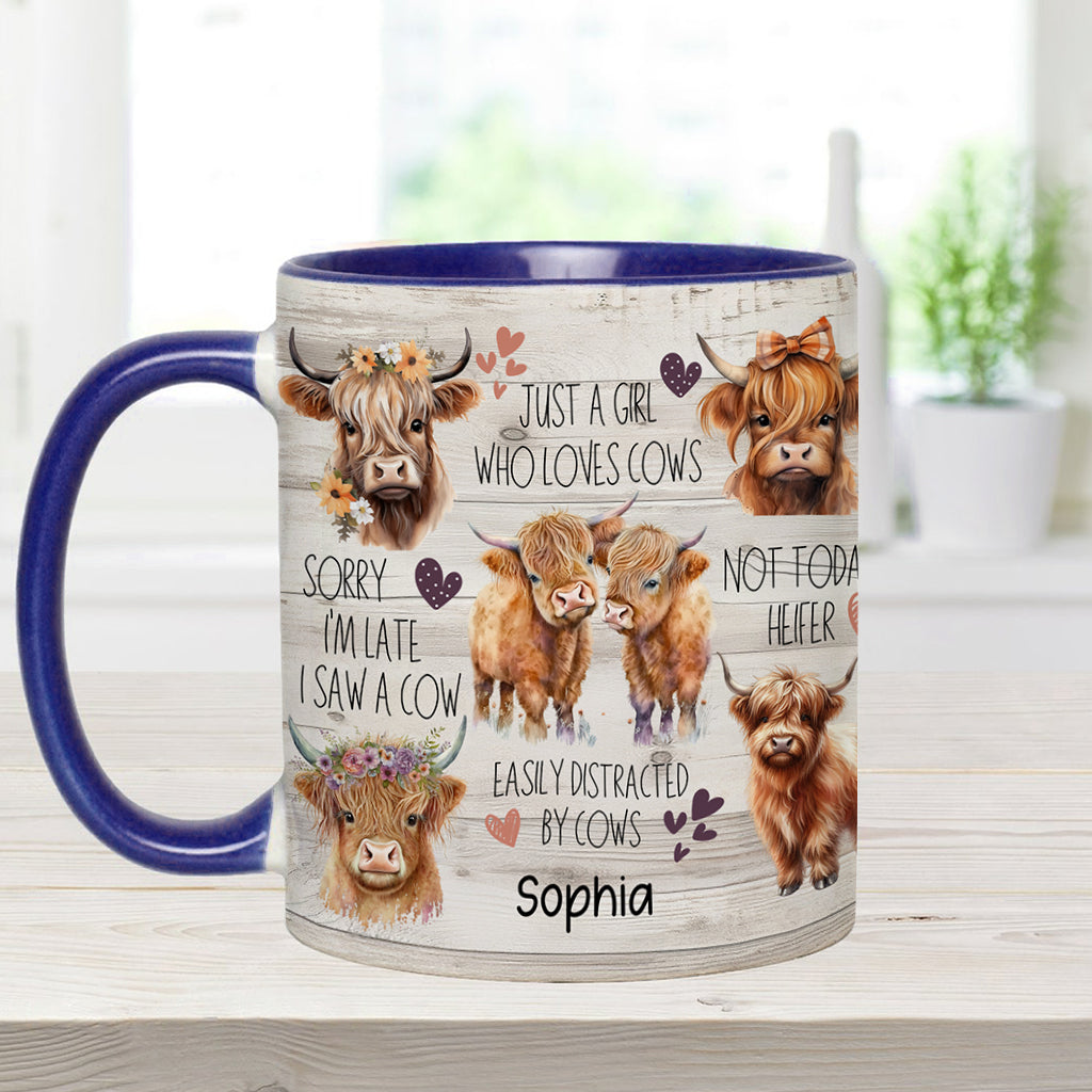 Love Highland Cows - Personalized Highland Cow Accent Mug