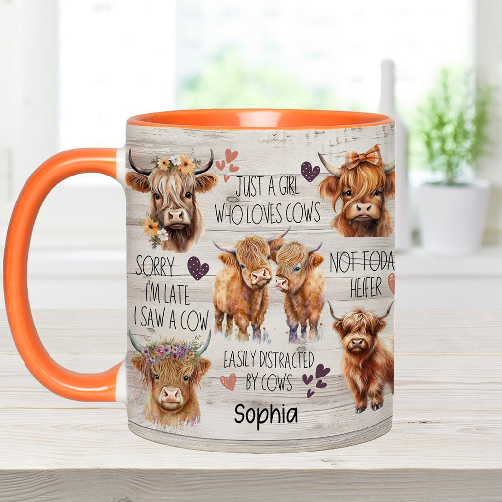Love Highland Cows - Personalized Highland Cow Accent Mug