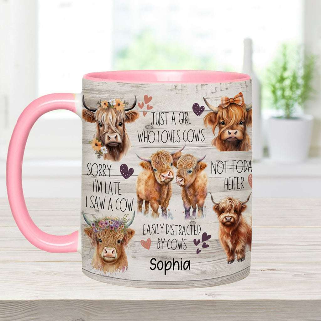 Love Highland Cows - Personalized Highland Cow Accent Mug