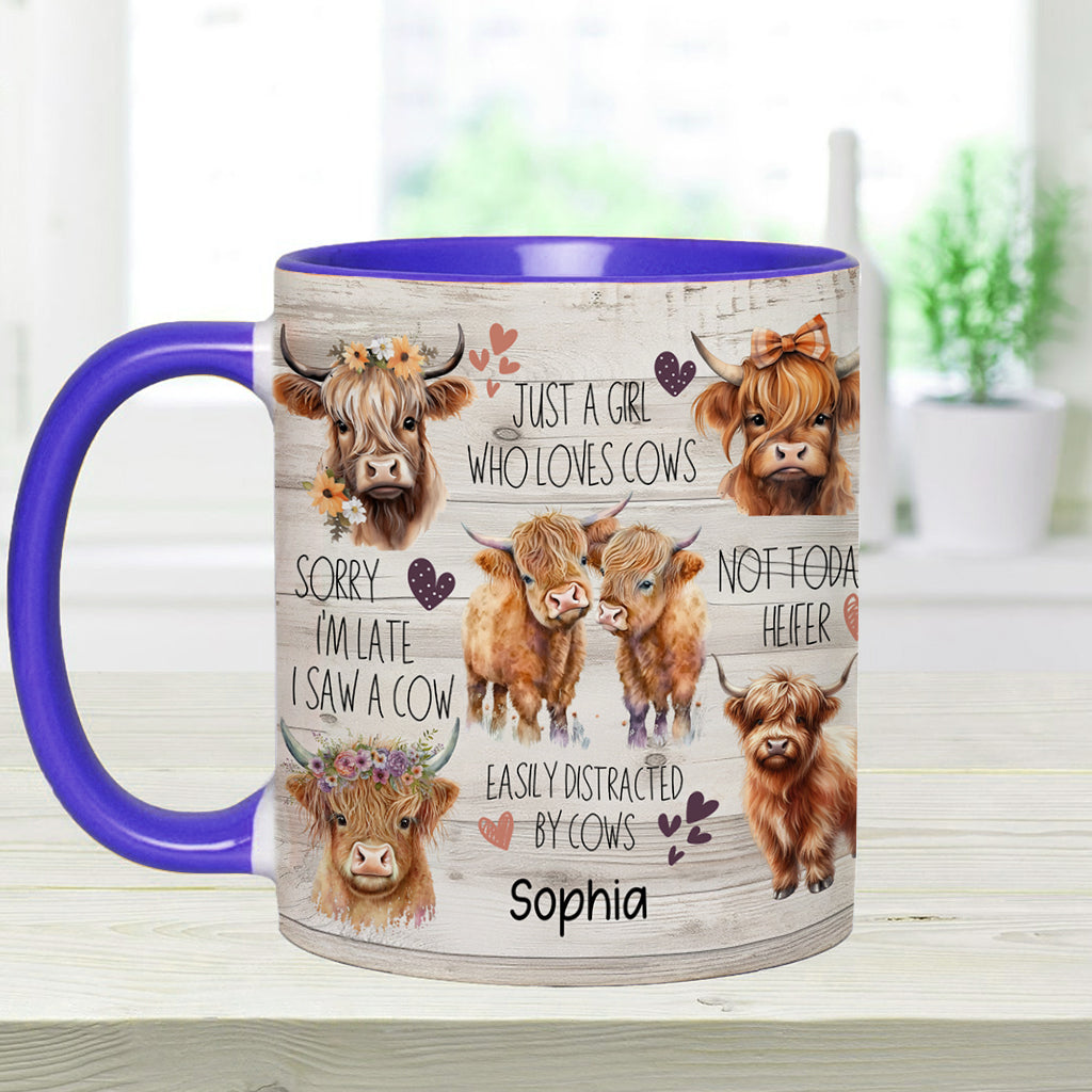 Love Highland Cows - Personalized Highland Cow Accent Mug