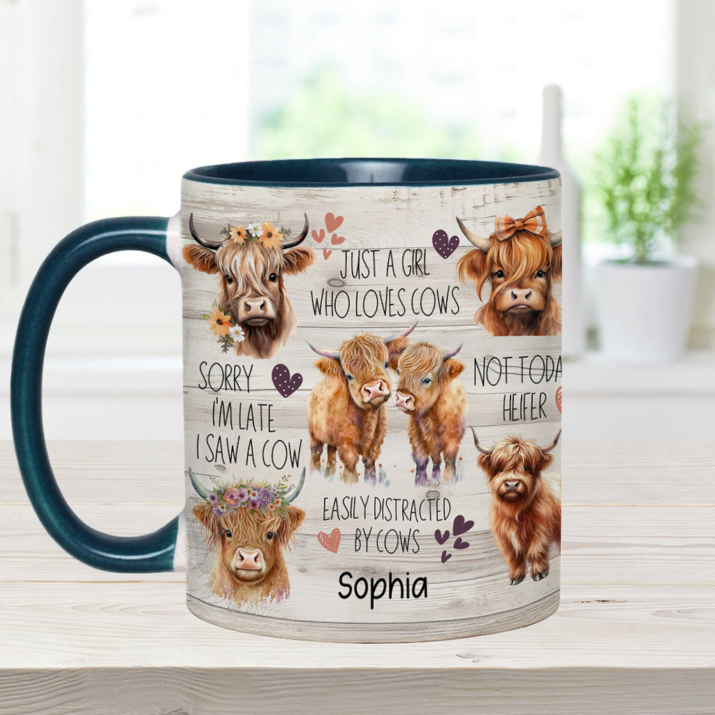 Love Highland Cows - Personalized Highland Cow Accent Mug