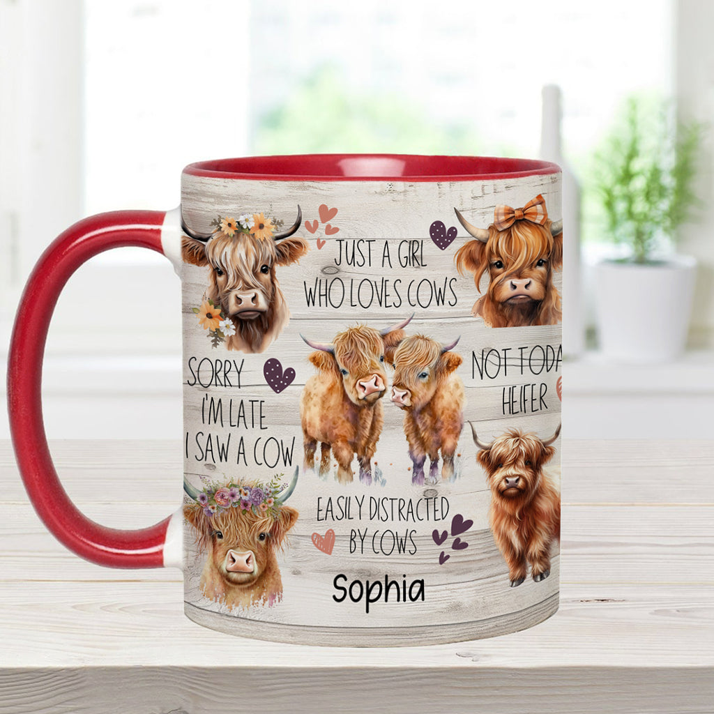 Love Highland Cows - Personalized Highland Cow Accent Mug