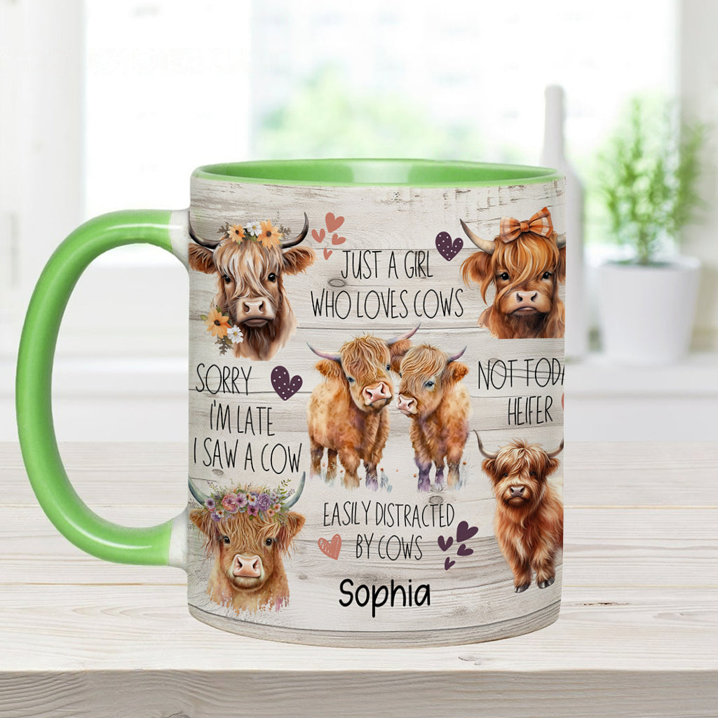 Love Highland Cows - Personalized Highland Cow Accent Mug