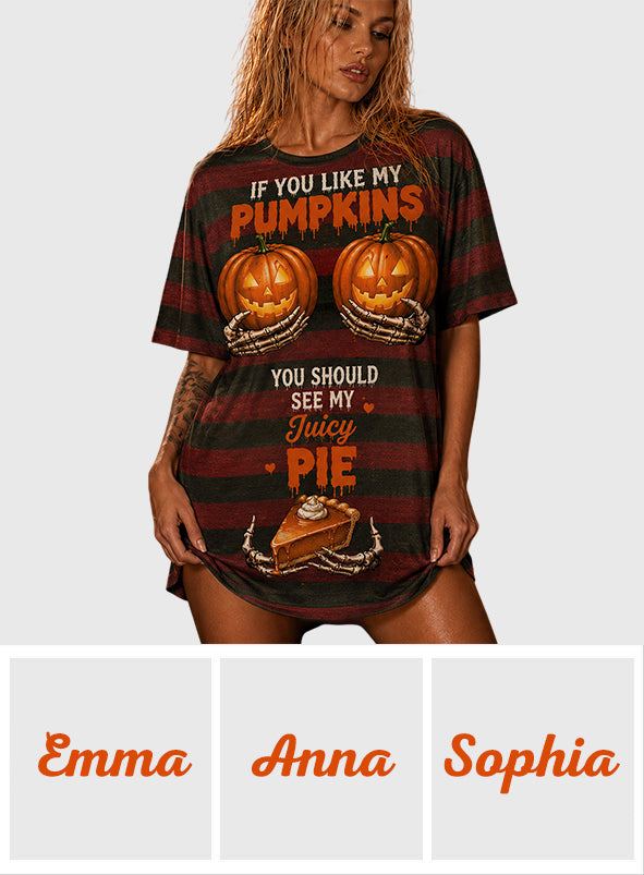 Lustiges Halloween Geschenk - Personalisierte Spicy Couple Schlaf T-Shirt Kleid