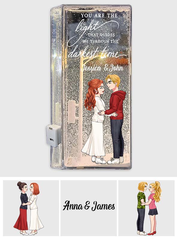 You Are The Light That Guides Me Through The Darkest Nights - Personalized Couple Snowflake Night Light