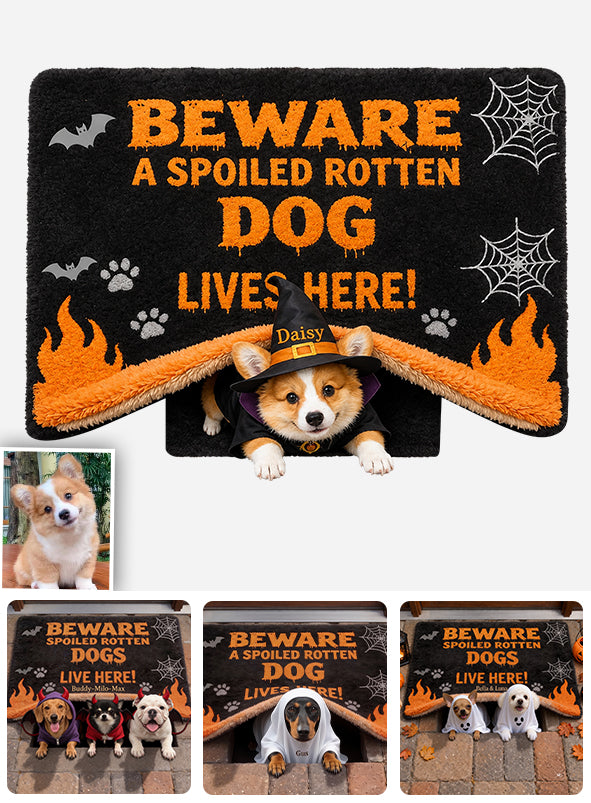 Achtung: Verwöhnter Hund - Personalisierter rutschfester Teppich