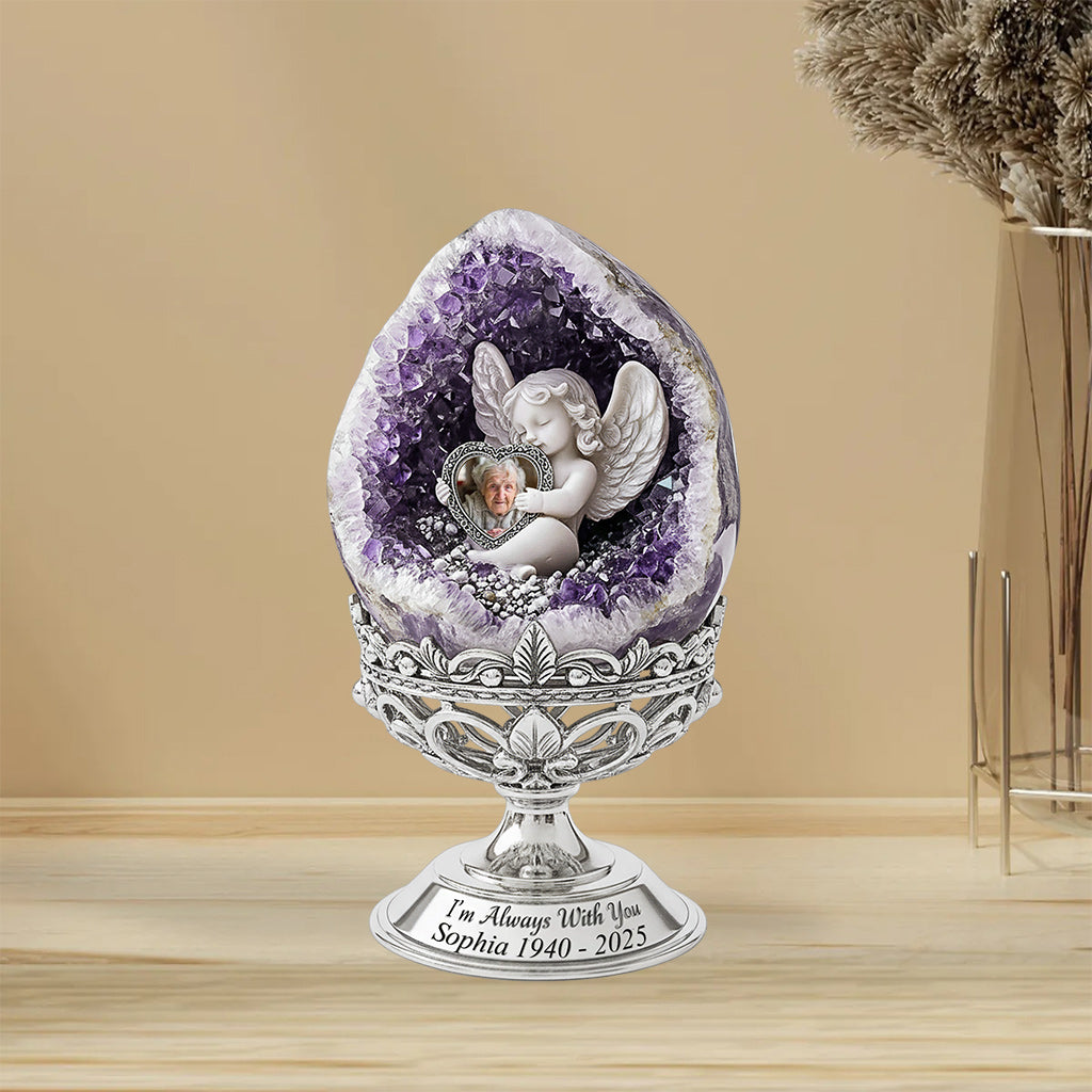 Amethyst Angel Keepsake - Personalized Memorial Custom Shaped Acrylic Plaque