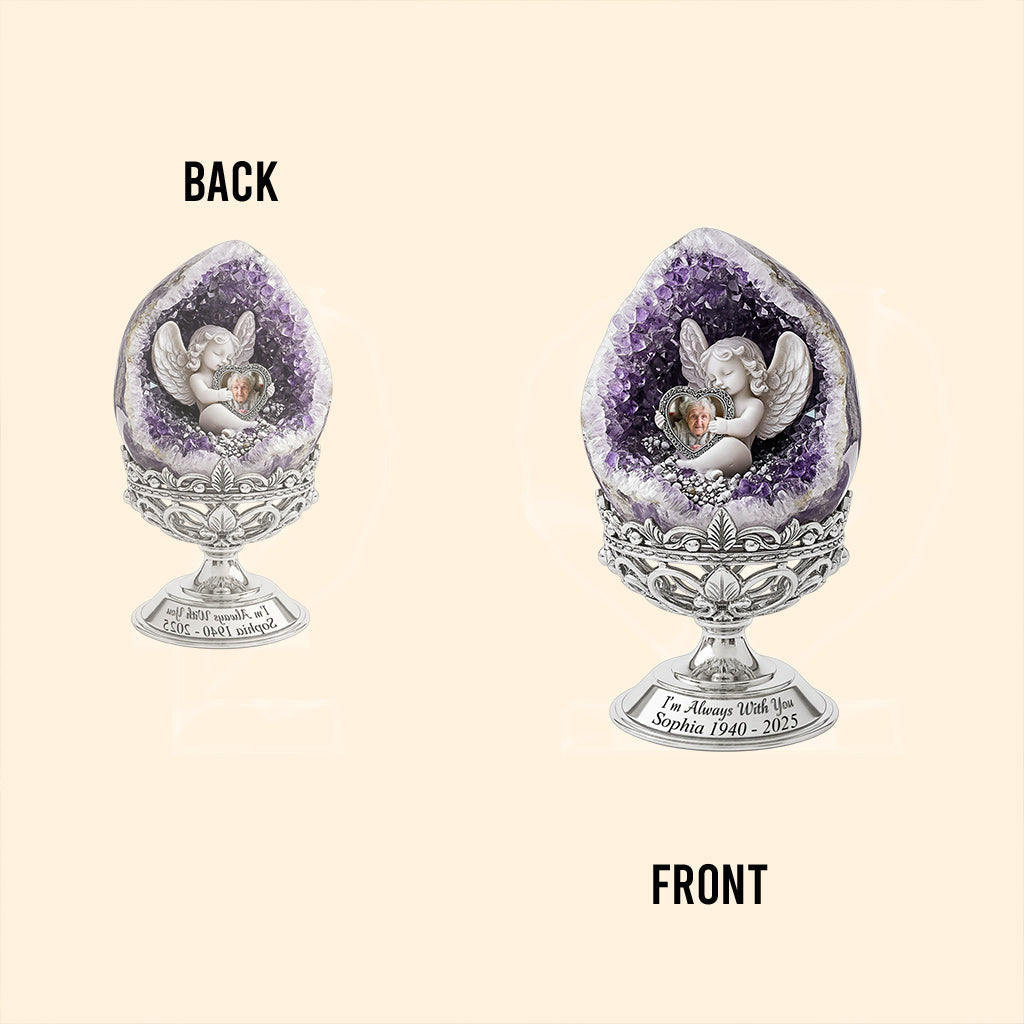 Amethyst Angel Keepsake - Personalized Memorial Custom Shaped Acrylic Plaque