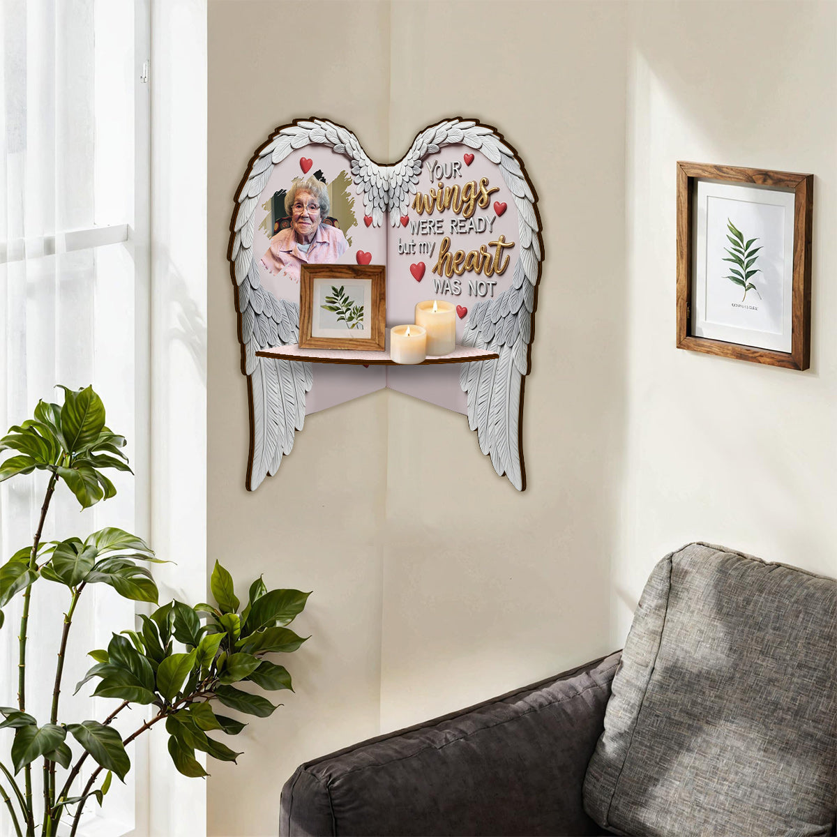Your Wings were Ready but my Heart was not - Personalized Memorial Corner Rack