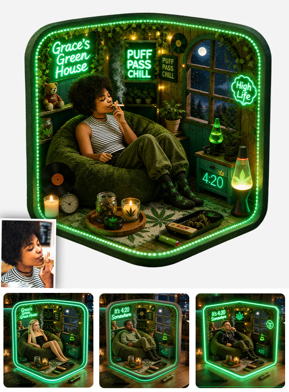 Stoner Geschenk - Personalisierte Weed Acryl LED Nachtlicht