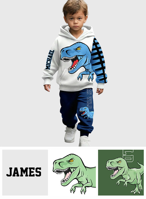 Liebe Dinosaurier - Personalisierter Kinder Hoodie & Kinder Jogger Sweatpants