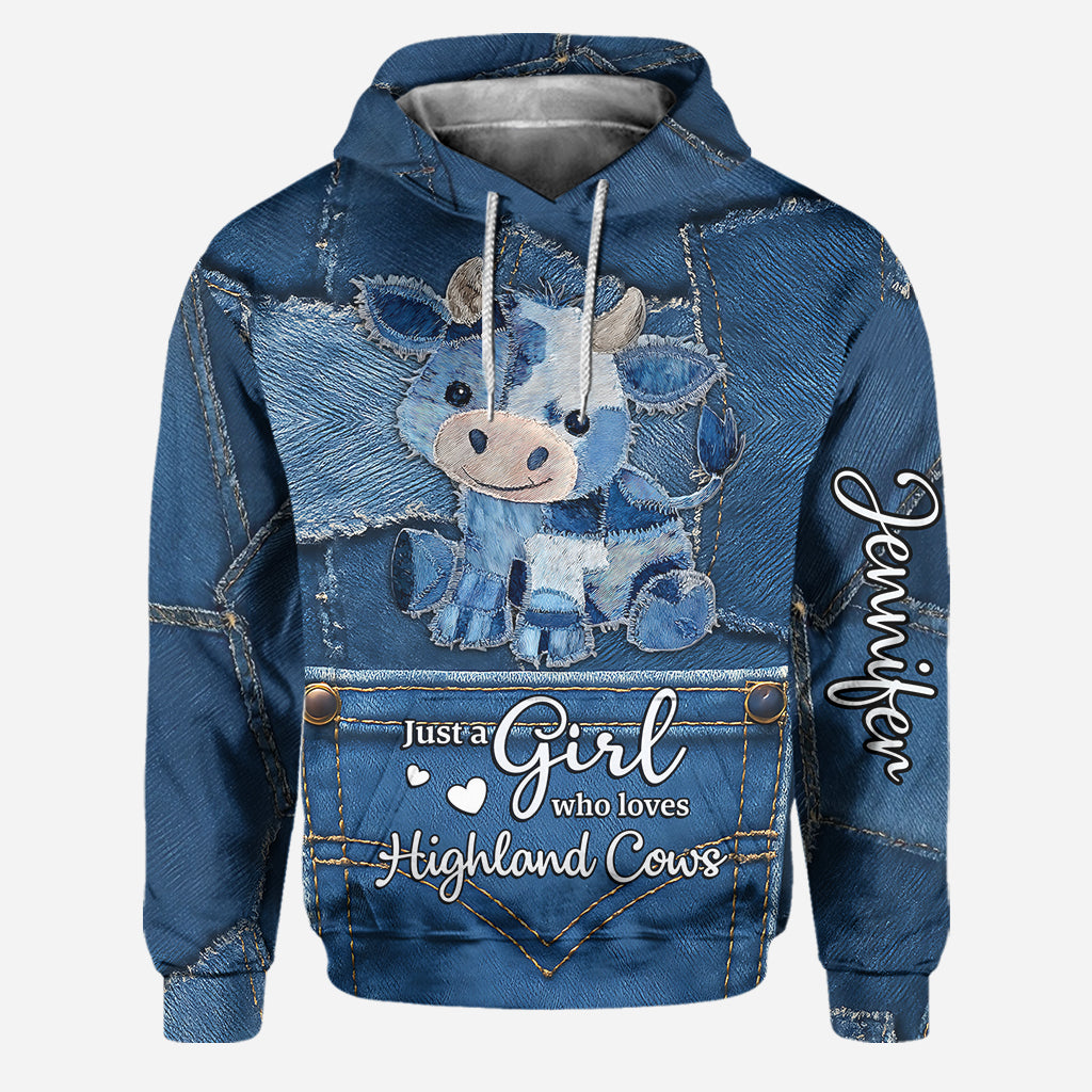 Just A Girl Who Loves Highland Cow - Personalized Highland Cow Hoodie and Leggings
