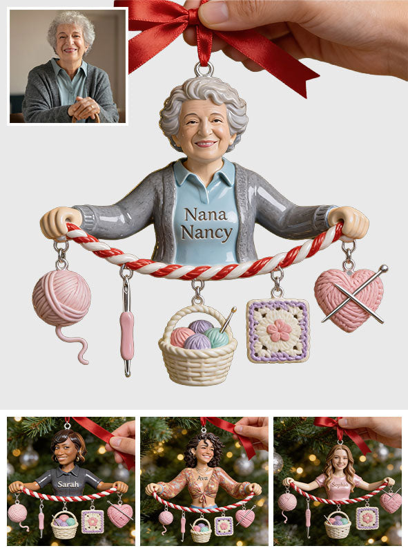 Liebe Häkelarbeit - Personalisierbarer Häkelornament mit Charm