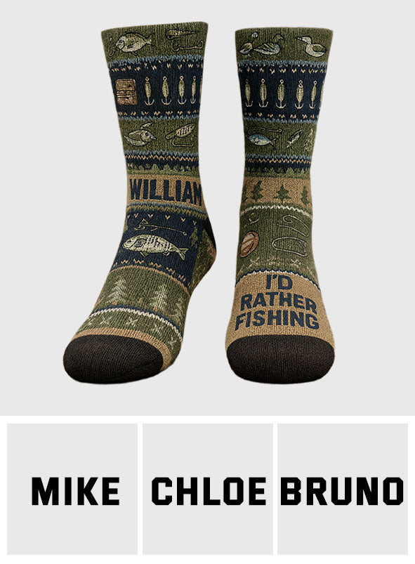 Ich würde lieber angeln – personalisierte Angelsocken