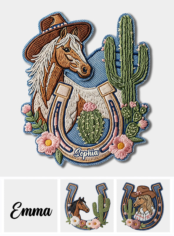 Style rodéo western - Épinglette de cowgirl personnalisée