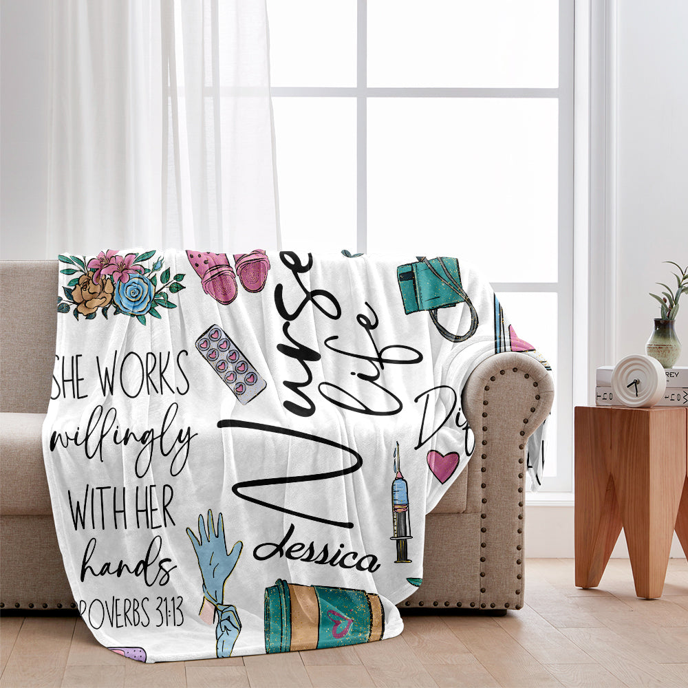 Nursing Is A Work Of Heart - Personalized Nurse Blanket