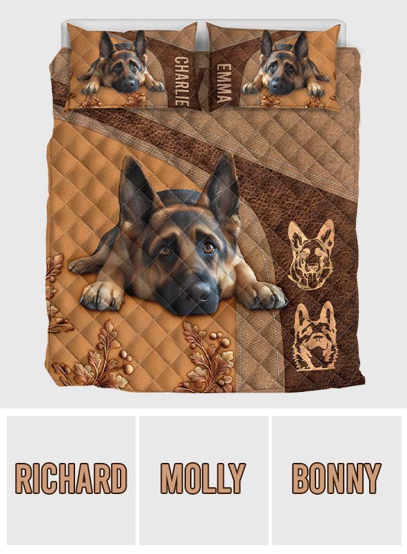 Ensemble de couette personnalisé pour chien Berger Allemand endormi