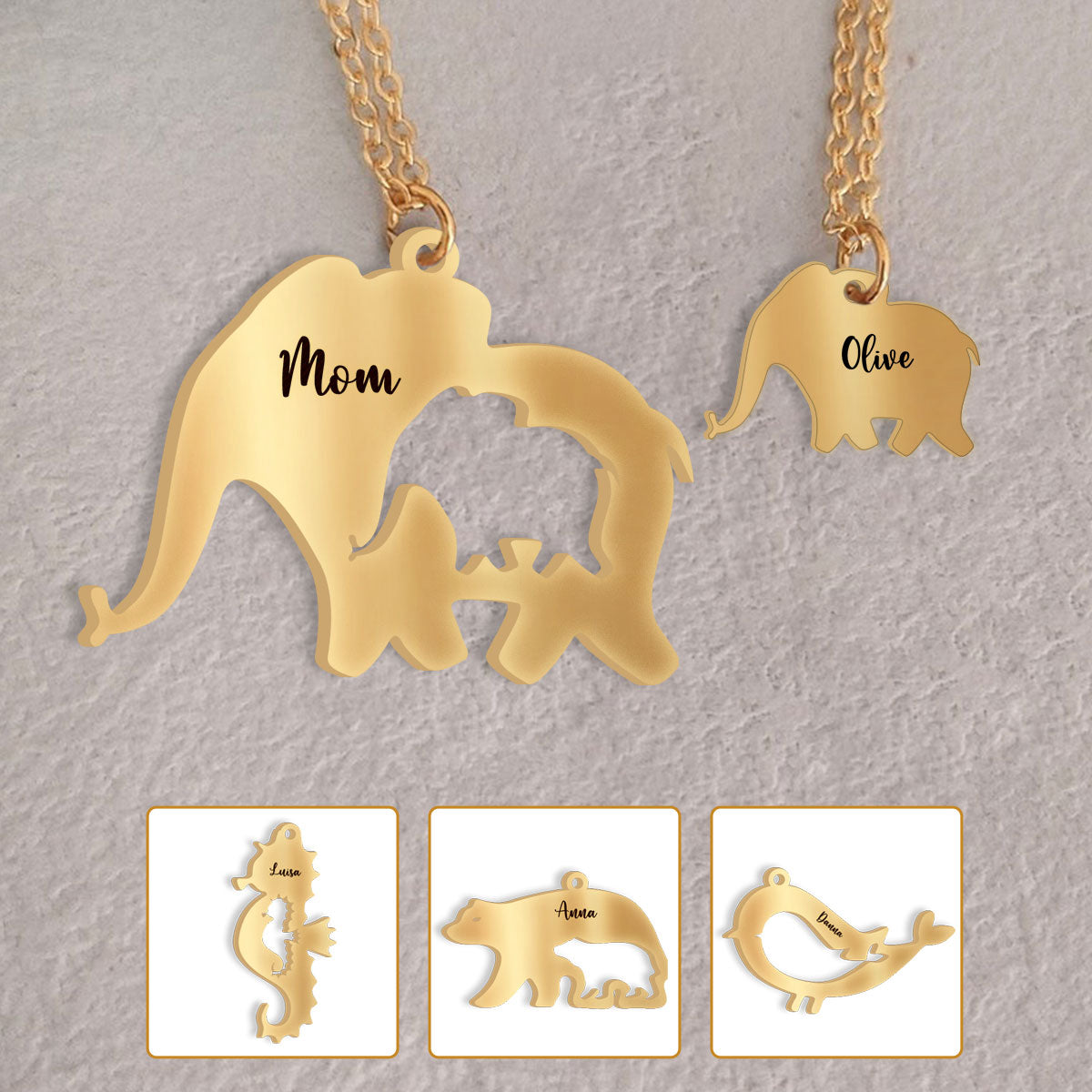 Happy Mother's Day - Personalized Mother Matching Pendant Necklace