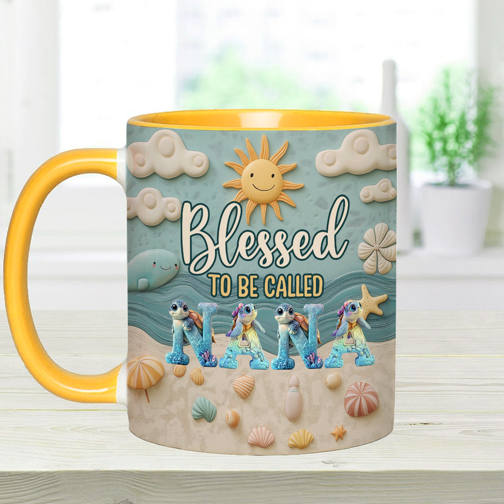 Blessed To Be Called - Personalized Grandma Accent Mug