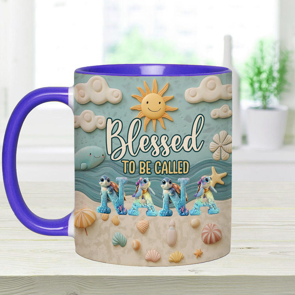 Blessed To Be Called - Personalized Grandma Accent Mug