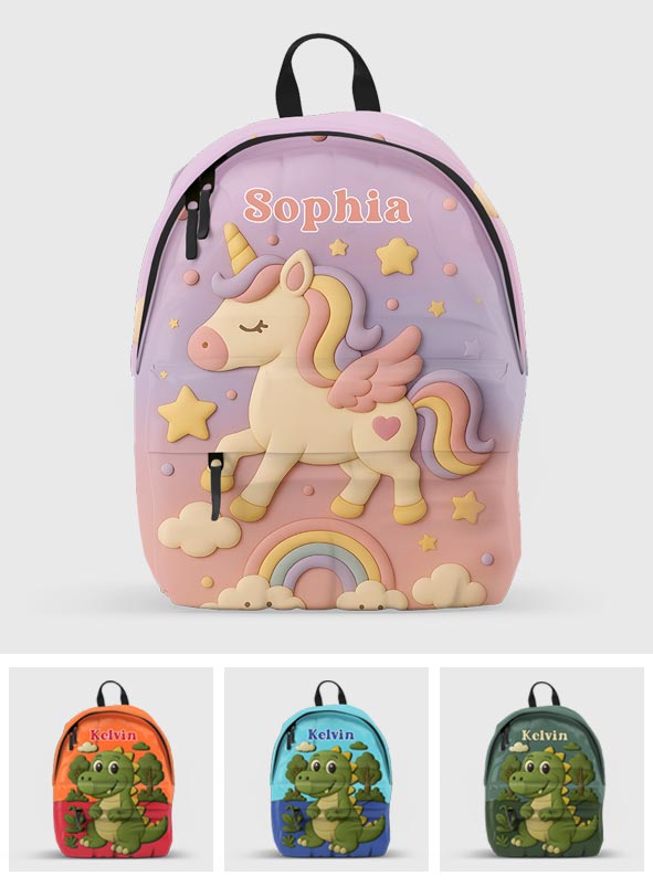 Niedlicher Einhorn-Kinderrucksack – personalisierbar