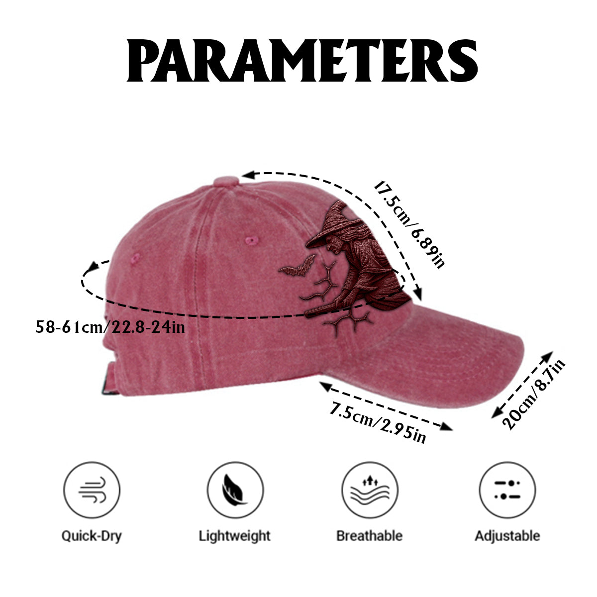 Beware Of The Witch - Personalized Witch Washed Denim Cap