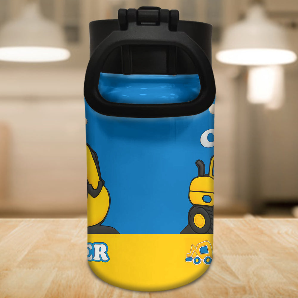 Excavator Cute Children's Gift - Personalized Kid Kids Water Bottle