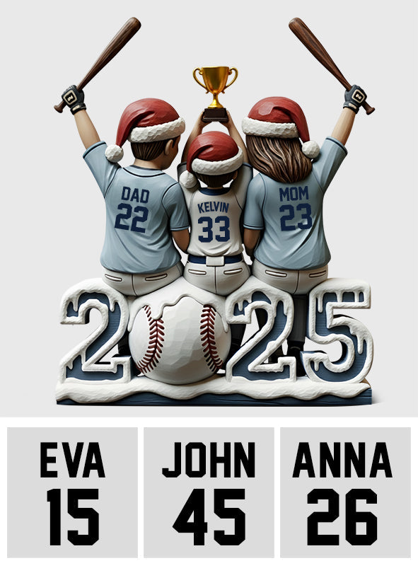 Baseball-Familie – Personalisierte Acrylplakette in Baseballform
