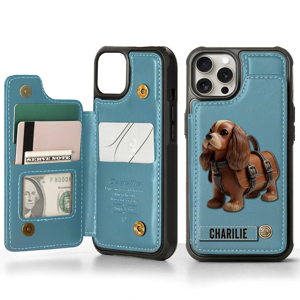 Cute Cavalier King Charles Spaniel - Personalized Dog Wallet Phone Case