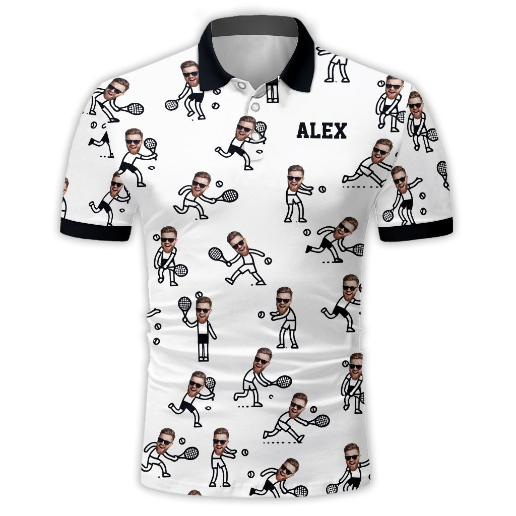 Gift For Tennis Dad, Husband, Son - Personalized Tennis Polo Shirt
