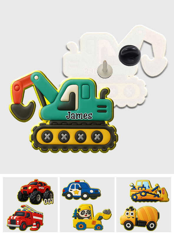 Épinglette personnalisée pour enfant - Pelleteuse mignonne