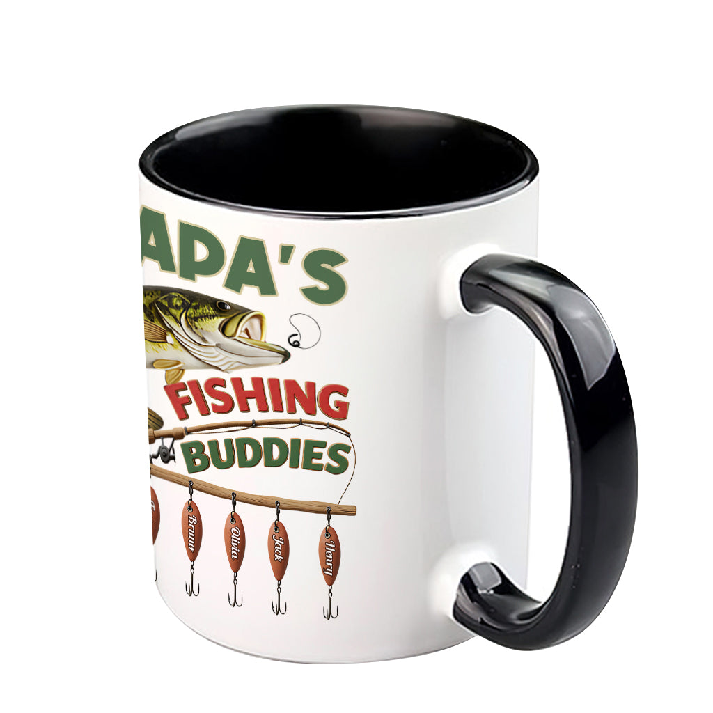 Papa Fishing Buddies - Personalized Fishing Accent Mug