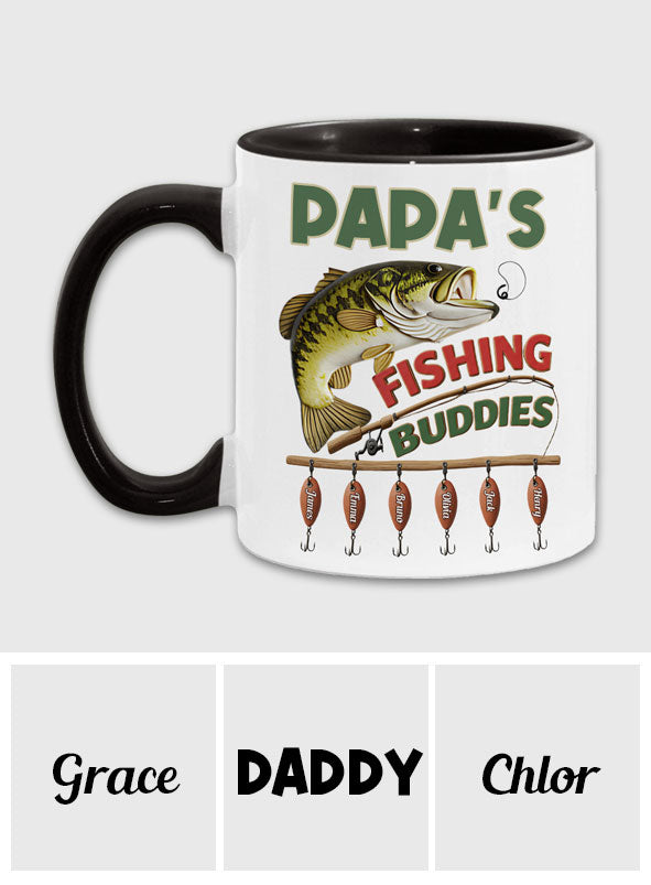 Papa Fishing Buddies - Personalized Fishing Accent Mug