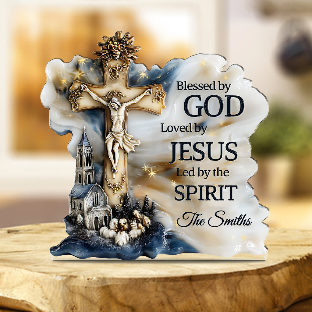 Blessed By God - Personalized Christian Custom Shaped Acrylic Plaque