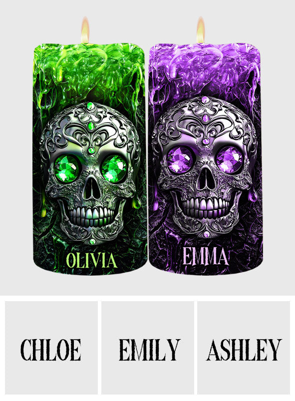 Spooky Season - Personalized Skull Flameless Candle