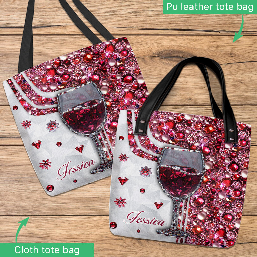 Just A Girl Who Loves Wine - Personalized Wine Tote Bag